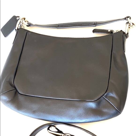 Coach Women's Black Leather Top Zip Satin Lined Crossbody Handbag 11.5"L X 8.5"H - Picture 9 of 12